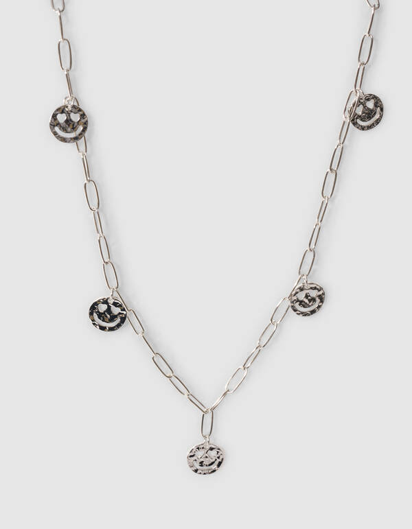 Smiley Ketting Zilver SHOEBY ACCESSOIRES
