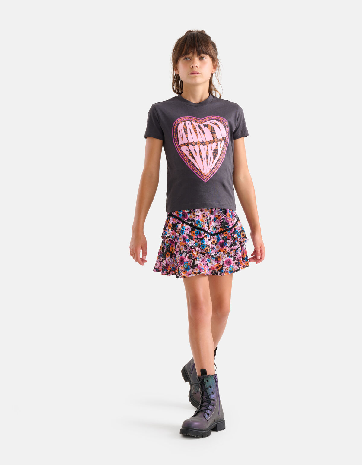 Artwork T-shirt Donkergrijs SHOEBY GIRLS