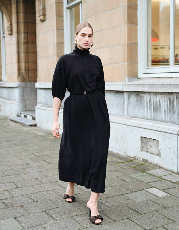 Sporty Tracksuit Maxi Jurk Zwart SHOEBY WOMEN