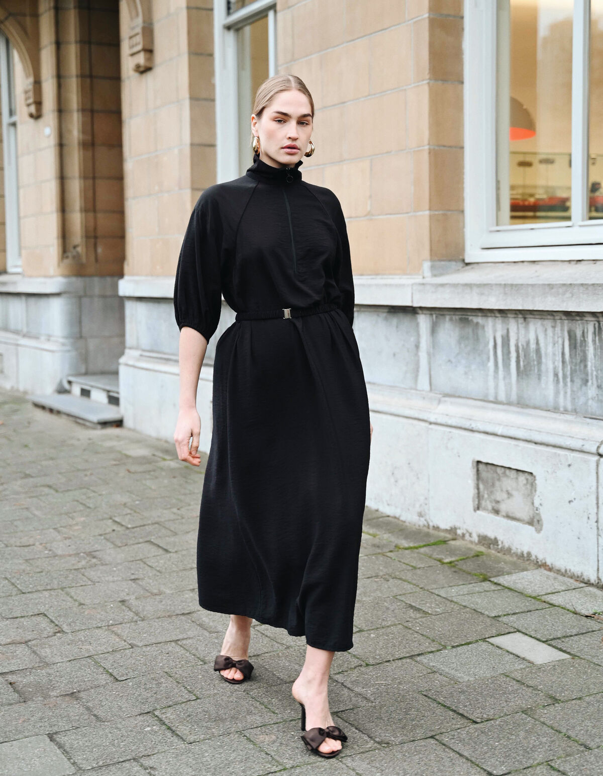 Sporty Tracksuit Maxi Jurk Zwart SHOEBY WOMEN