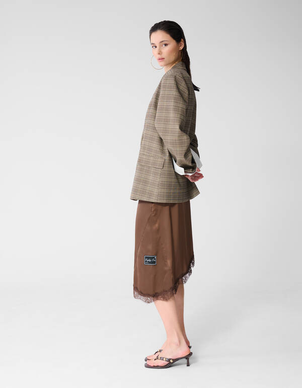 Asymmetrische Kanten Rok Bruin SHOEBY WOMEN