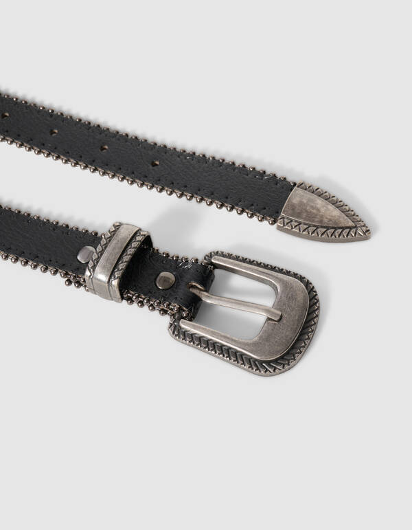 Ball Chain Riem Zwart/Zilver SHOEBY ACCESSOIRES