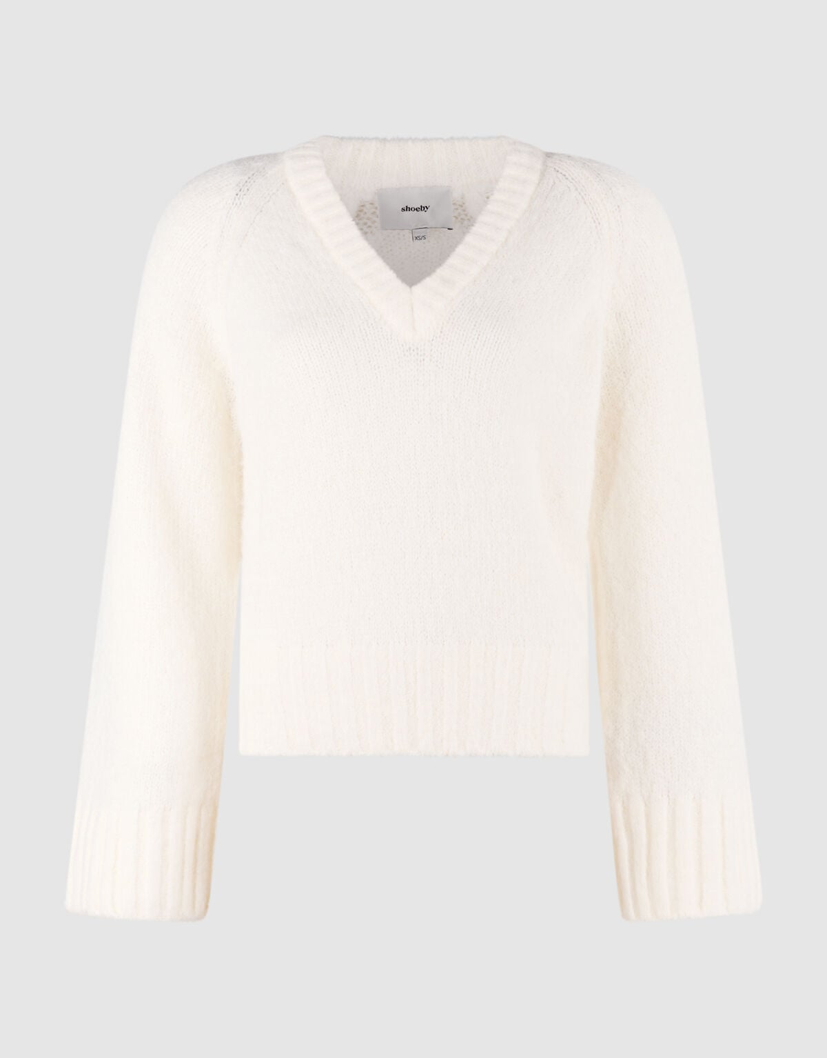 Oversized V-hals Gebreide Trui Wit SHOEBY WOMEN