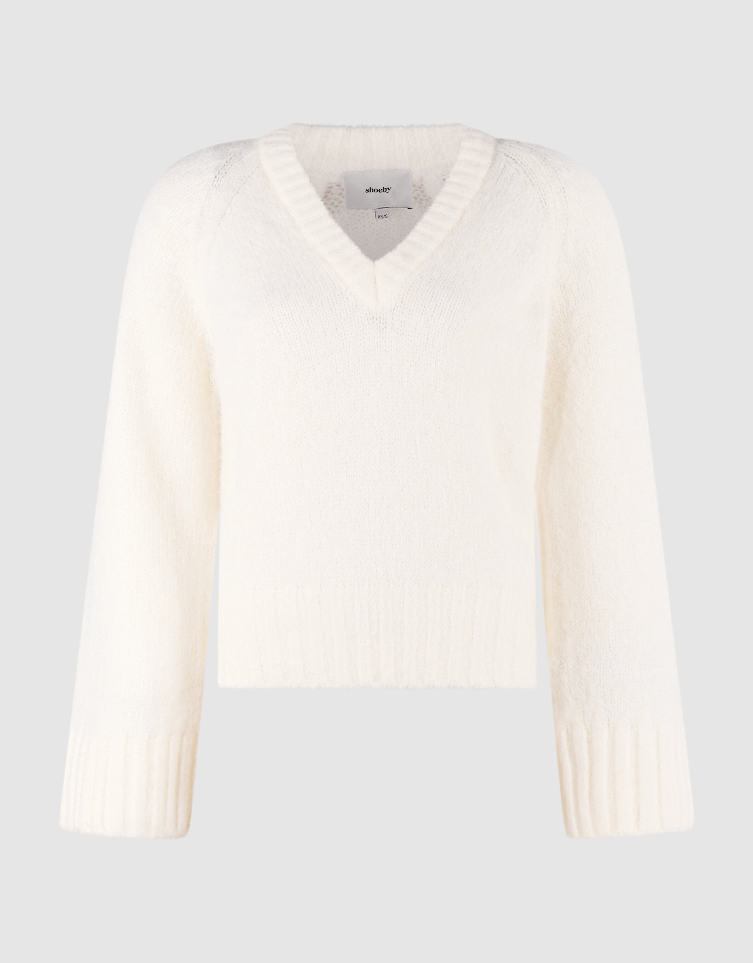 Oversized V-hals Gebreide Trui Wit SHOEBY WOMEN