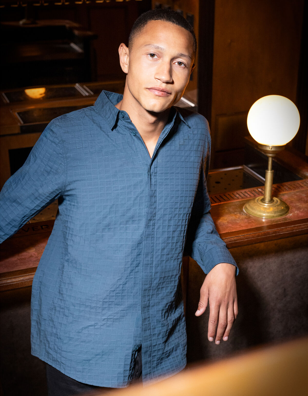 Structuur Overhemd Donkergroen SHOEBY MEN