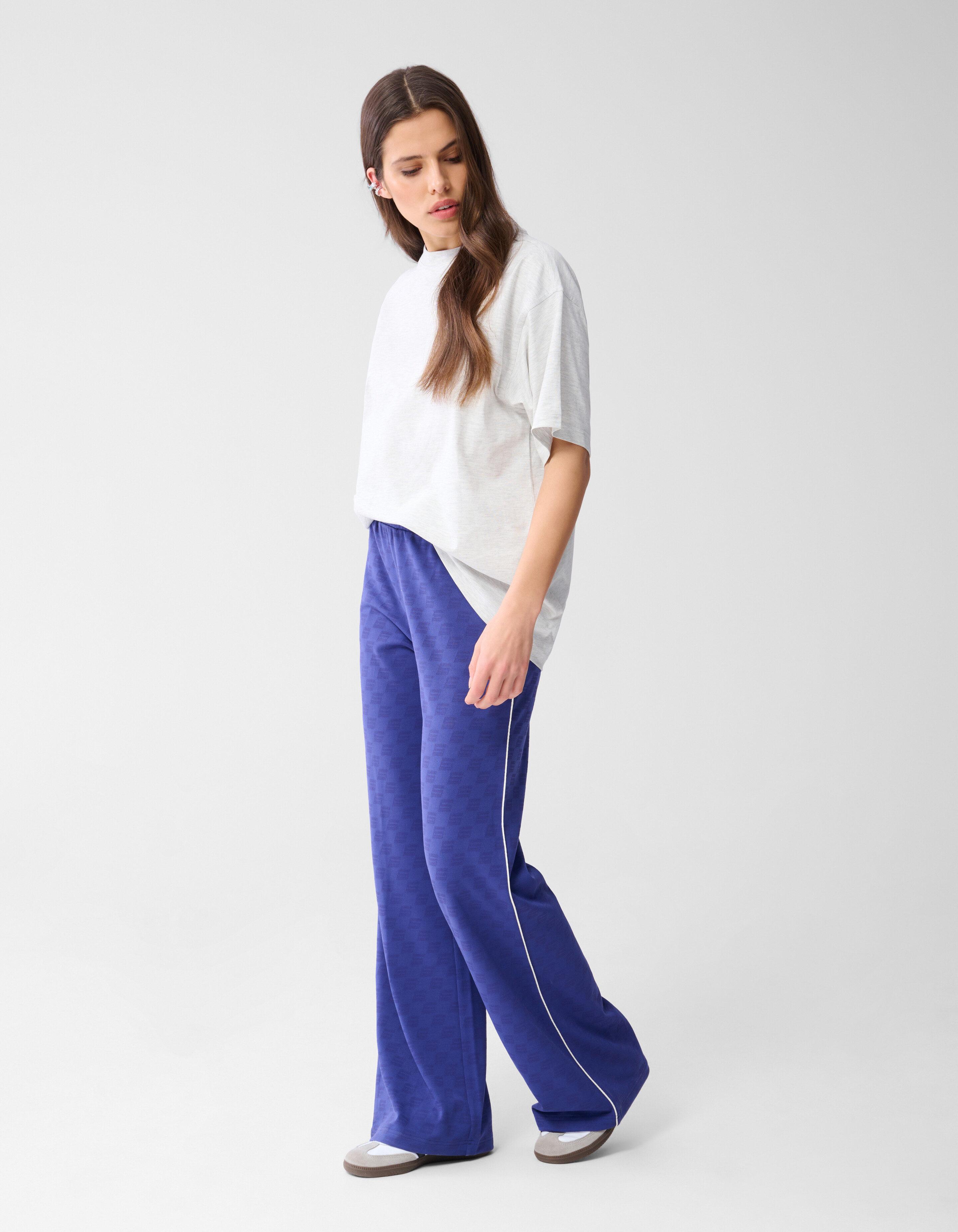 Jacquard Sporty Broek Paars By Monica SHOEBY WOMEN