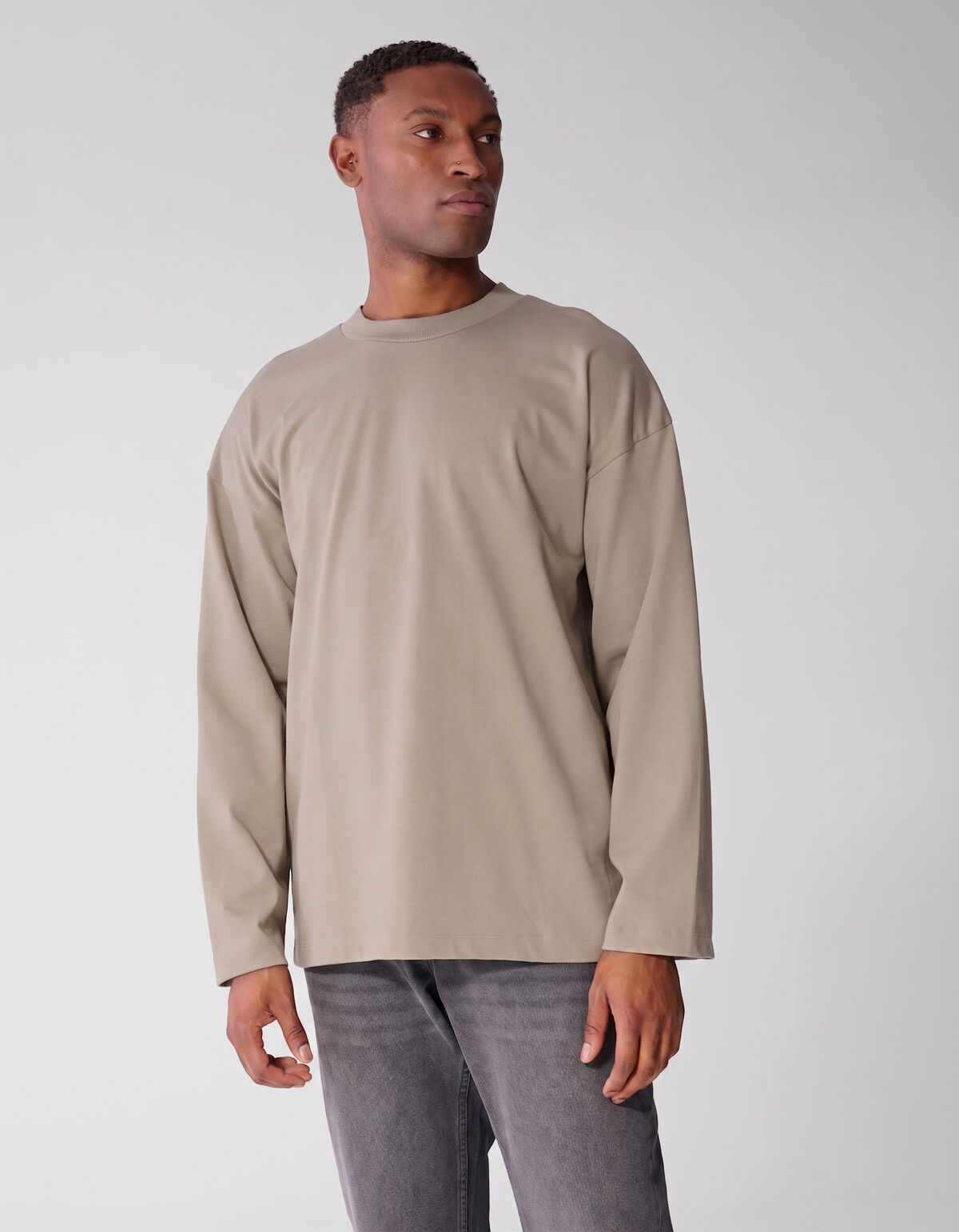 Basis Relaxed Fit Longsleeve Lichtgroen SHOEBY MEN