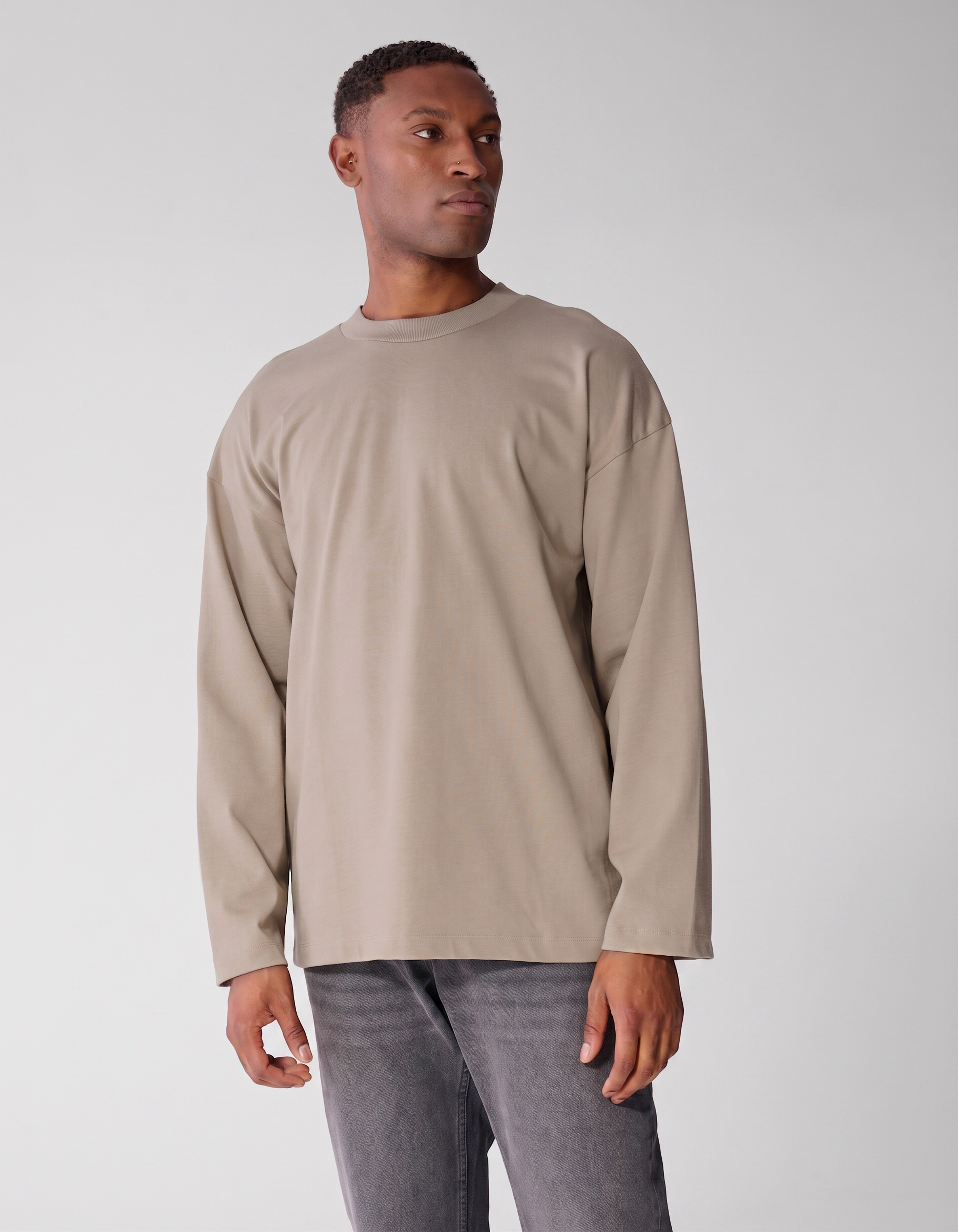 Basis Relaxed Fit Longsleeve Lichtgroen SHOEBY MEN