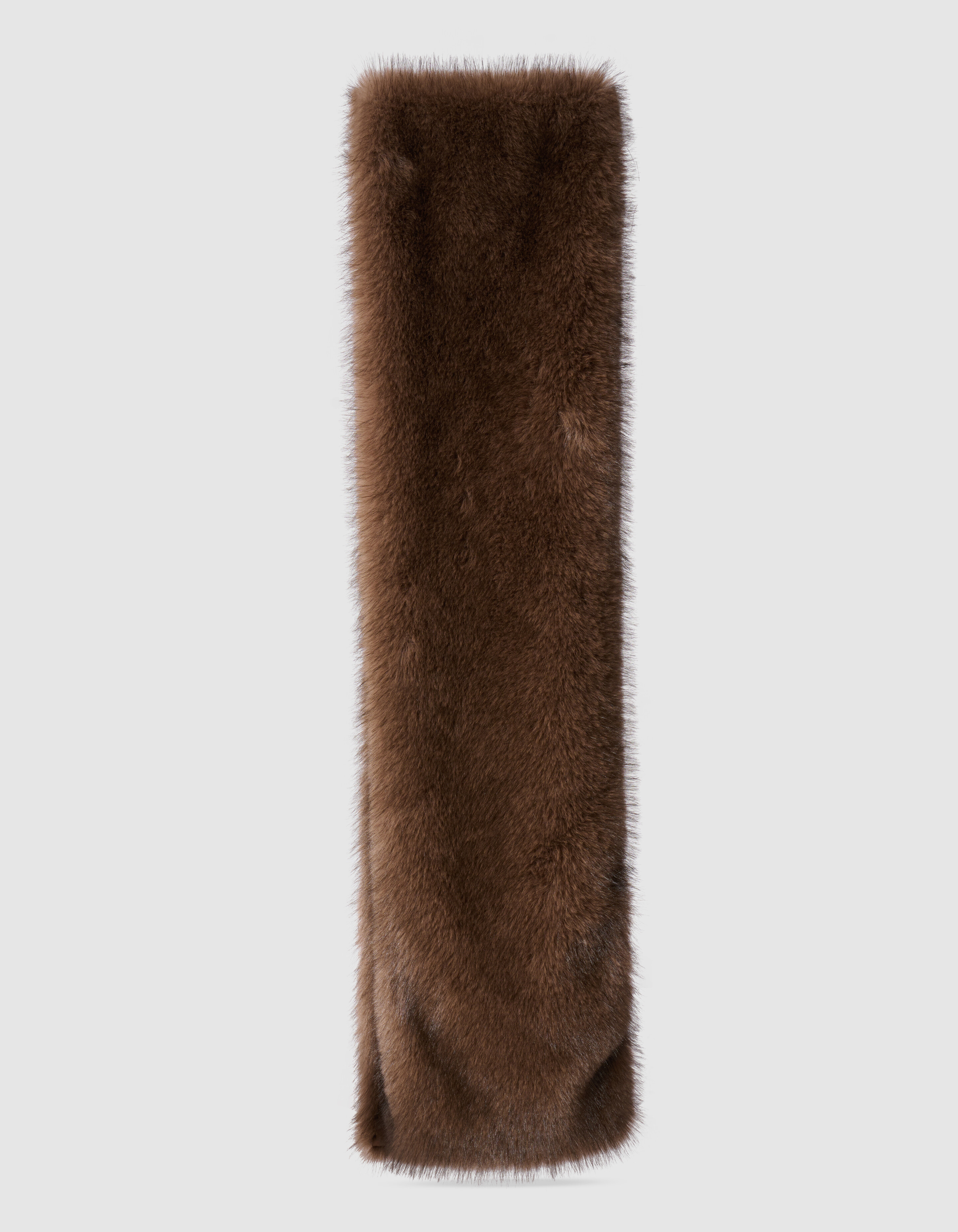 Faux Fur Pocket Sjaal Bruin By Mieke SHOEBY ACCESSOIRES