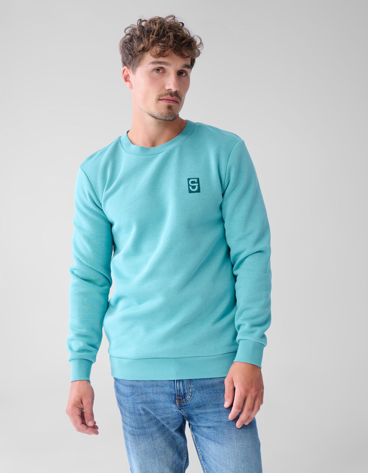 Badge Sweater Lichtgroen SHOEBY MEN
