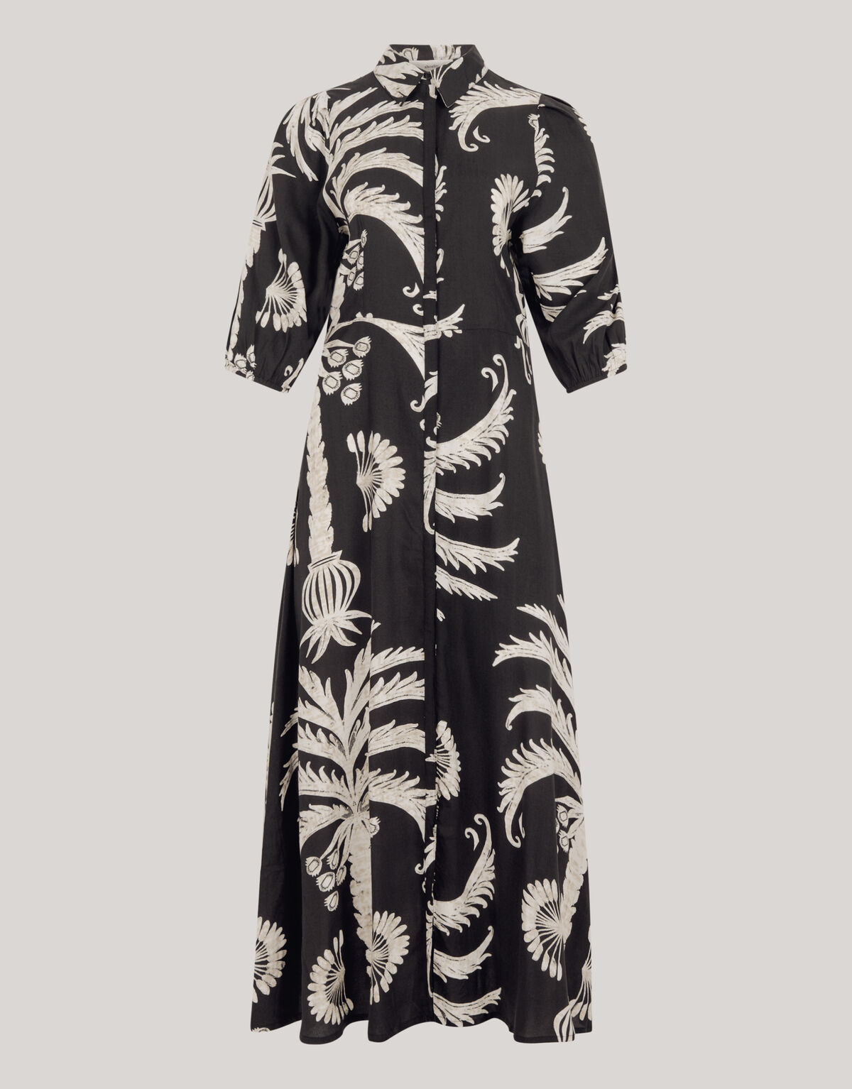 Printed Maxi Jurk Zwart/Wit SHOEBY WOMEN