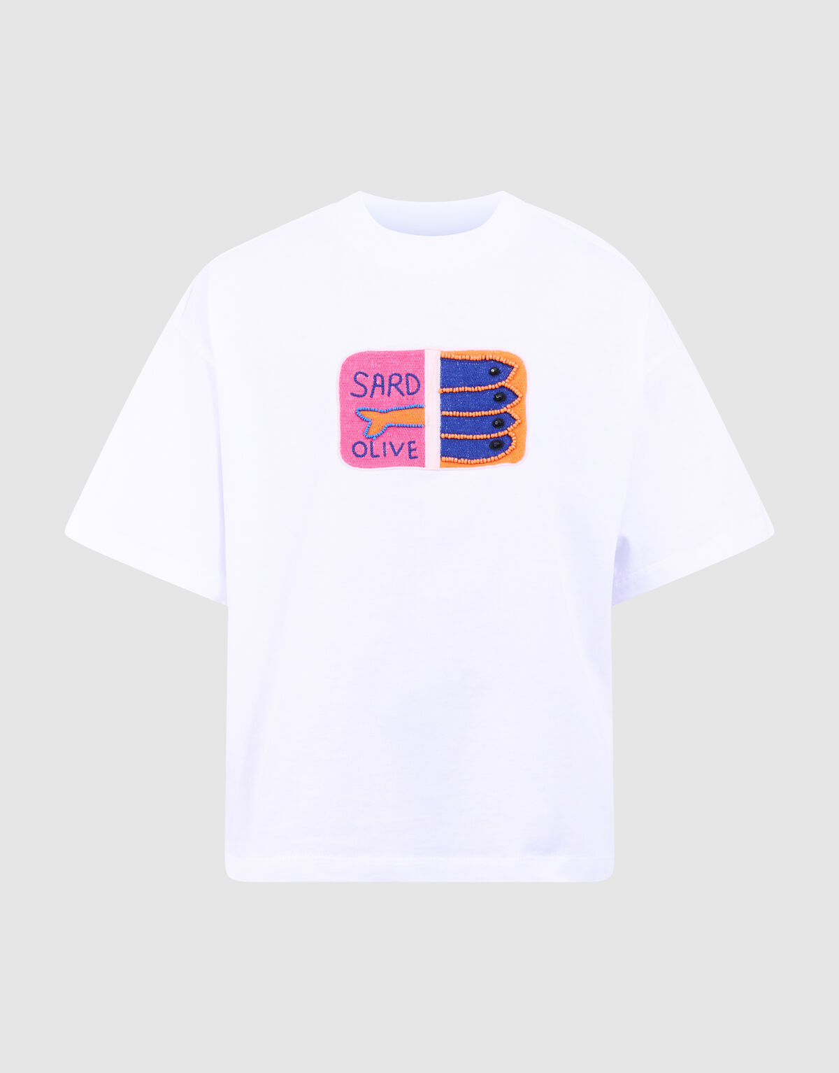 Sardine Embroidery T-shirt Wit SHOEBY GIRLS