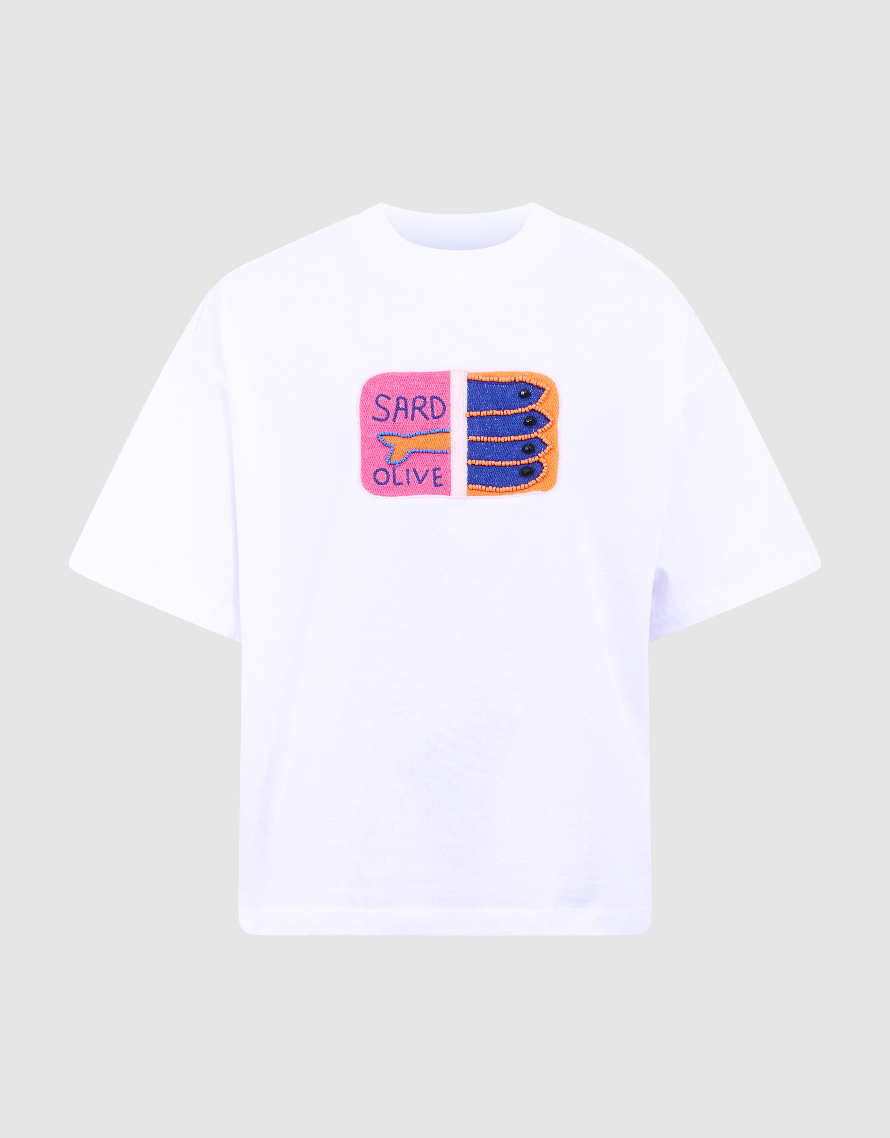 Sardine Embroidery T-shirt Wit SHOEBY GIRLS