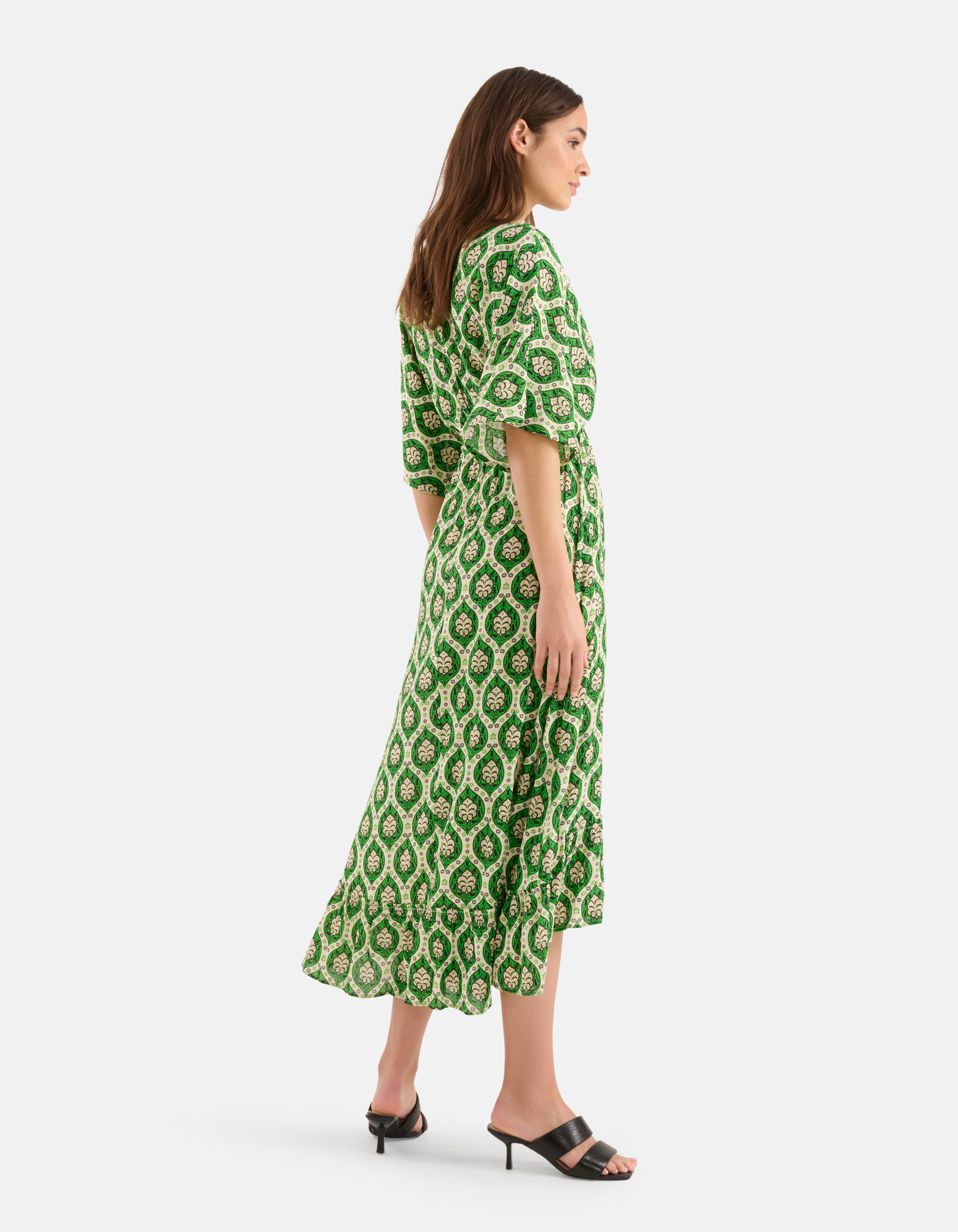 Grafische Lurex Maxi Jurk Groen SHOEBY WOMEN