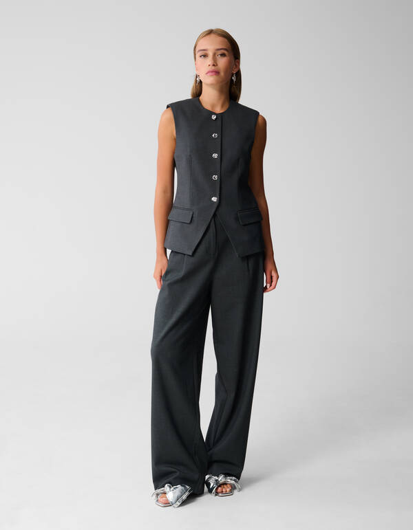 Loose Fit Pantalon Donkergrijs SHOEBY WOMEN