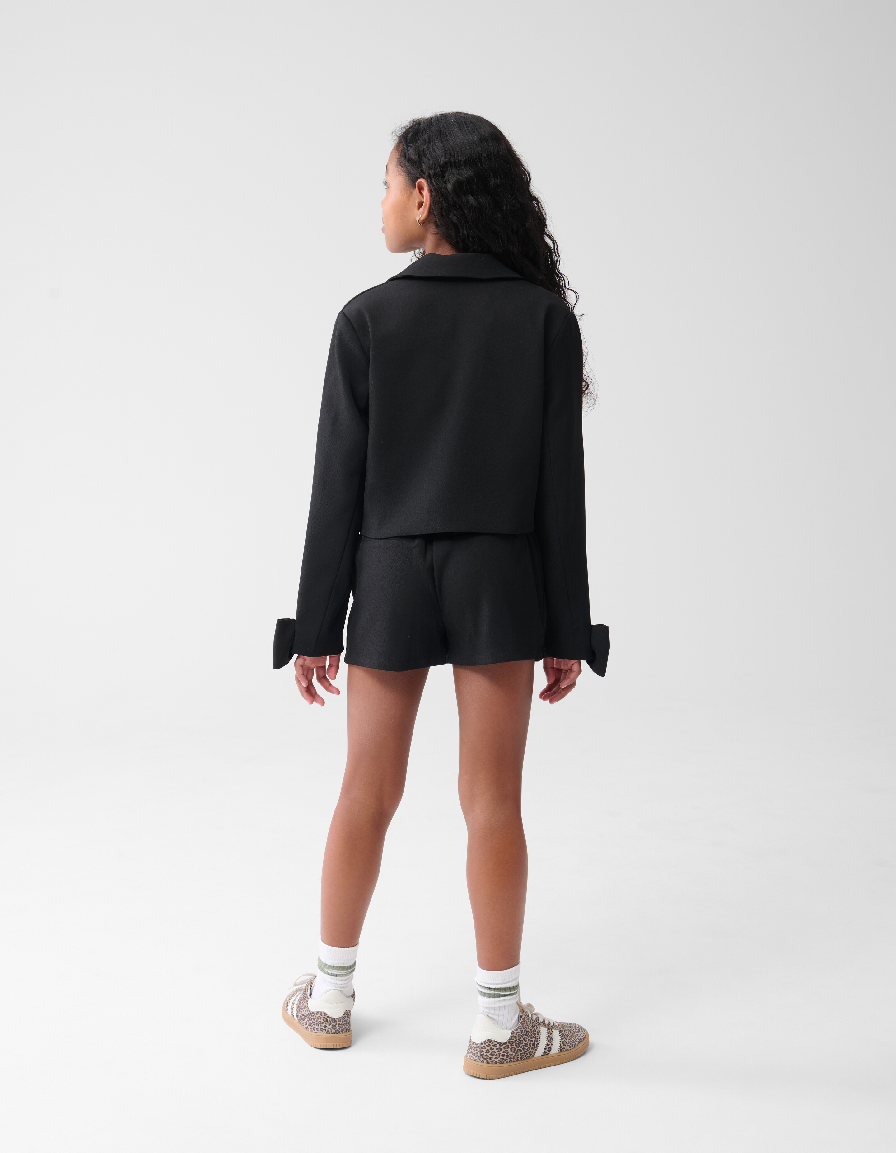 Cropped Strik Blazer Zwart SHOEBY GIRLS