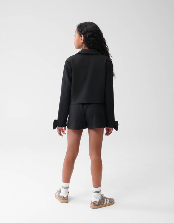 Cropped Strik Blazer Zwart SHOEBY GIRLS