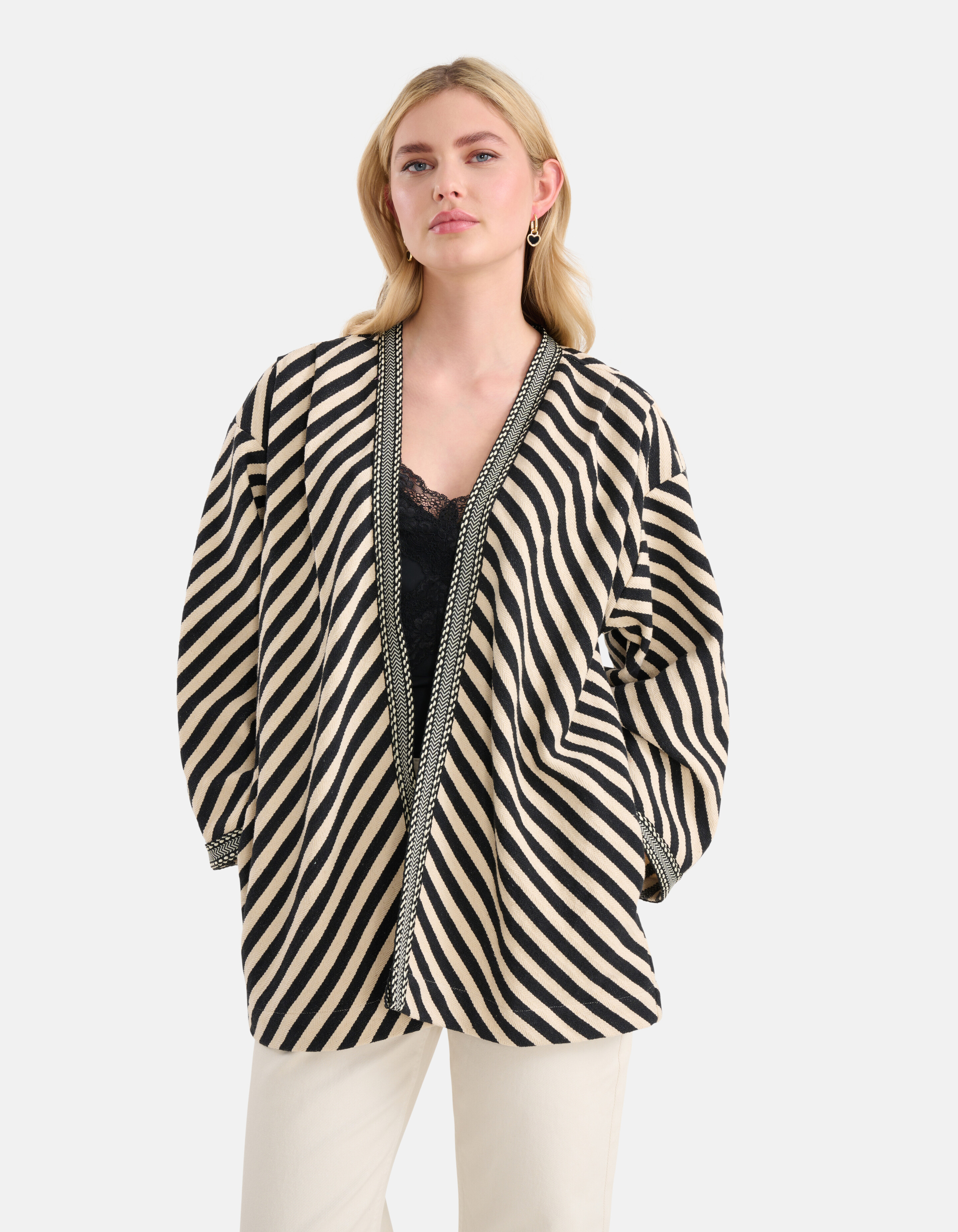 Printed Kimono Zwart SHOEBY WOMEN