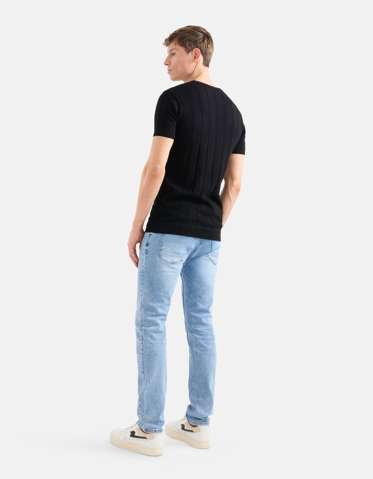 Gebreid T-shirt Zwart SHOEBY MEN