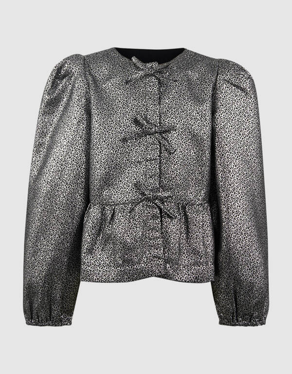 Strik Jacquard Blouse Zilver SHOEBY GIRLS