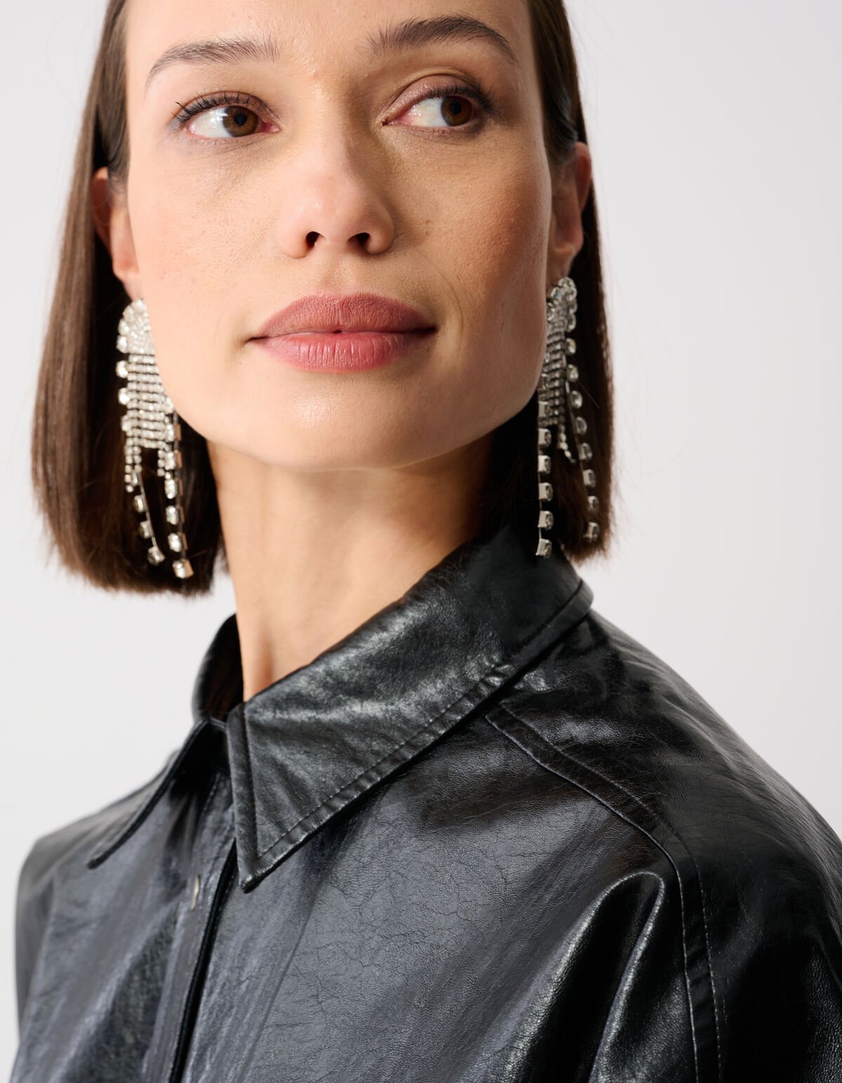 Vegan Leren Carpenter Blouse Zwart SHOEBY WOMEN
