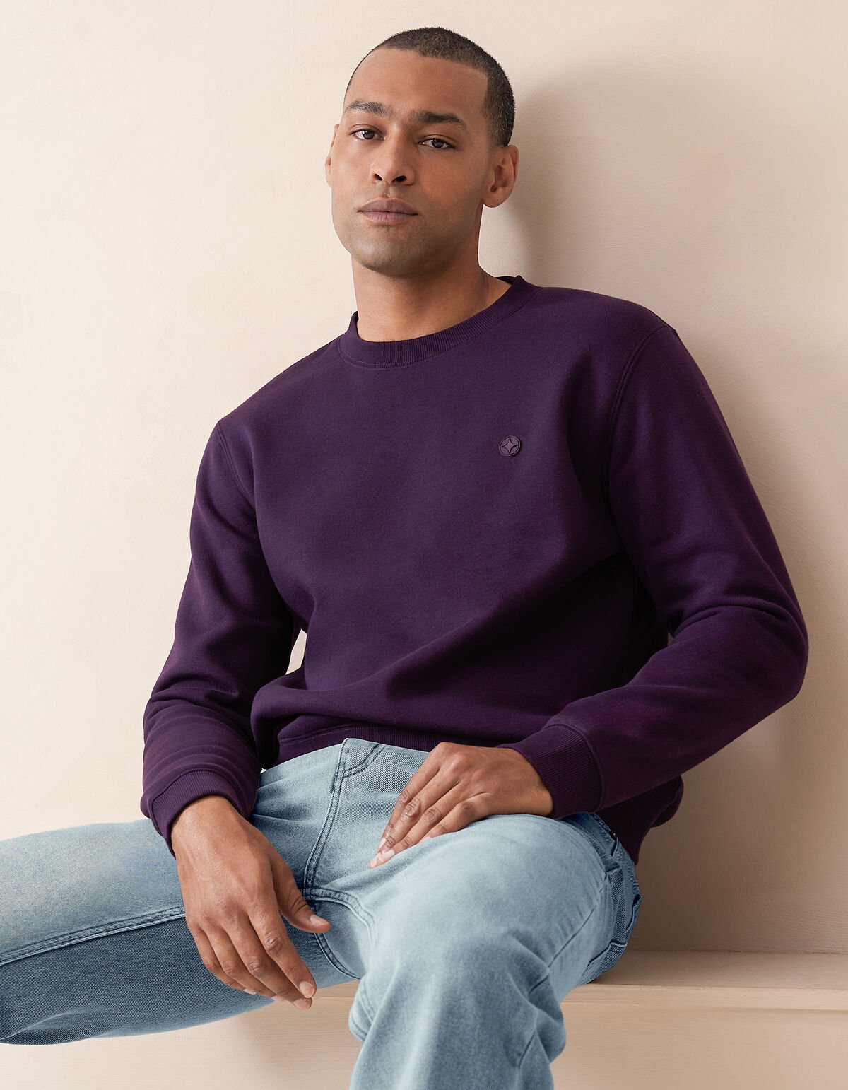 Badge Sweater Donkerrood SHOEBY MEN