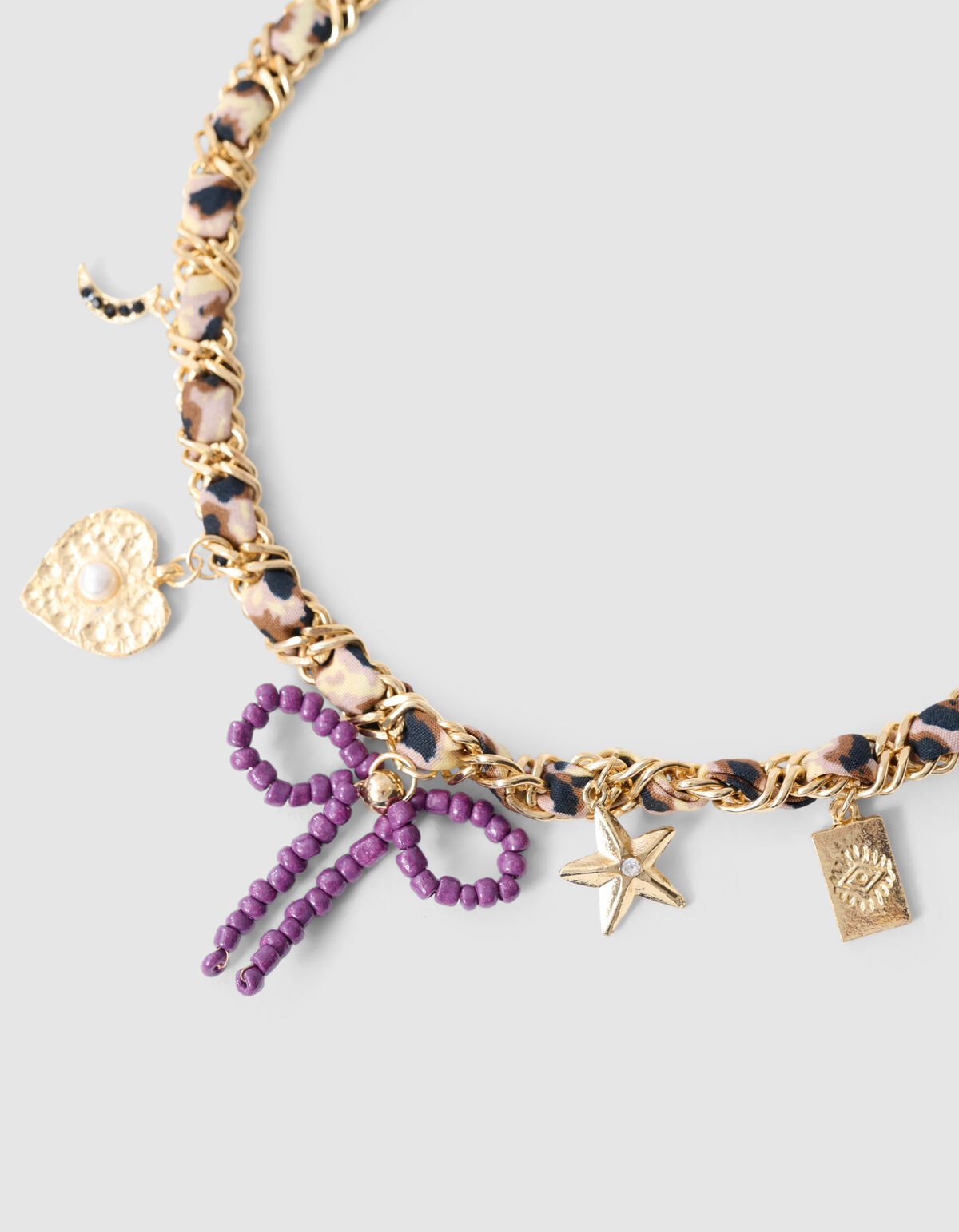 Chain Charm Ketting Bruin SHOEBY ACCESSOIRES