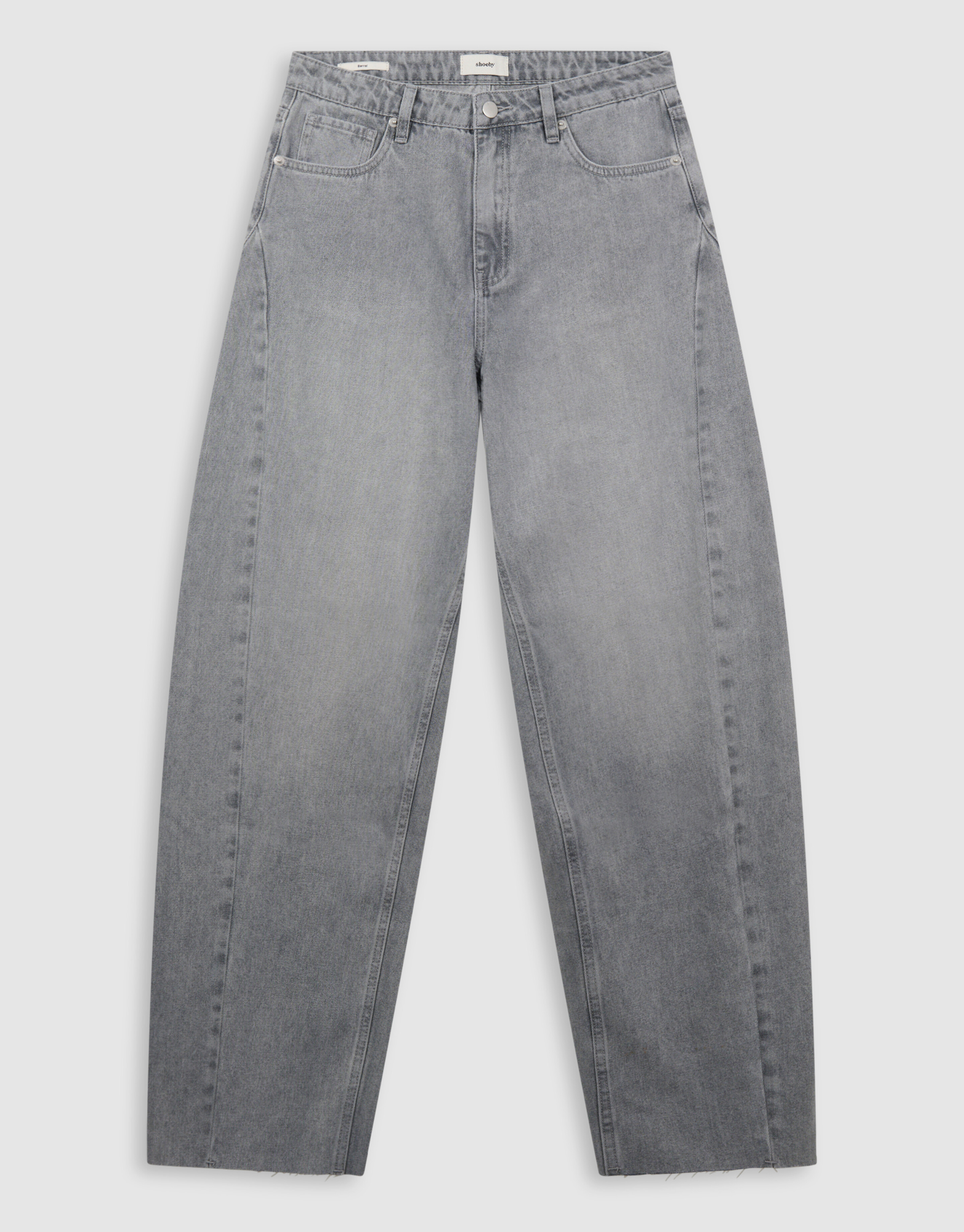 Curved Barrel Fit Jeans Lichtgrijs SHOEBY WOMEN