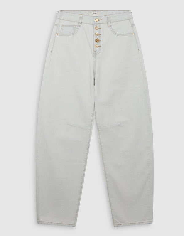 Fancy Button Barrel Fit Jeans Bleached SHOEBY WOMEN