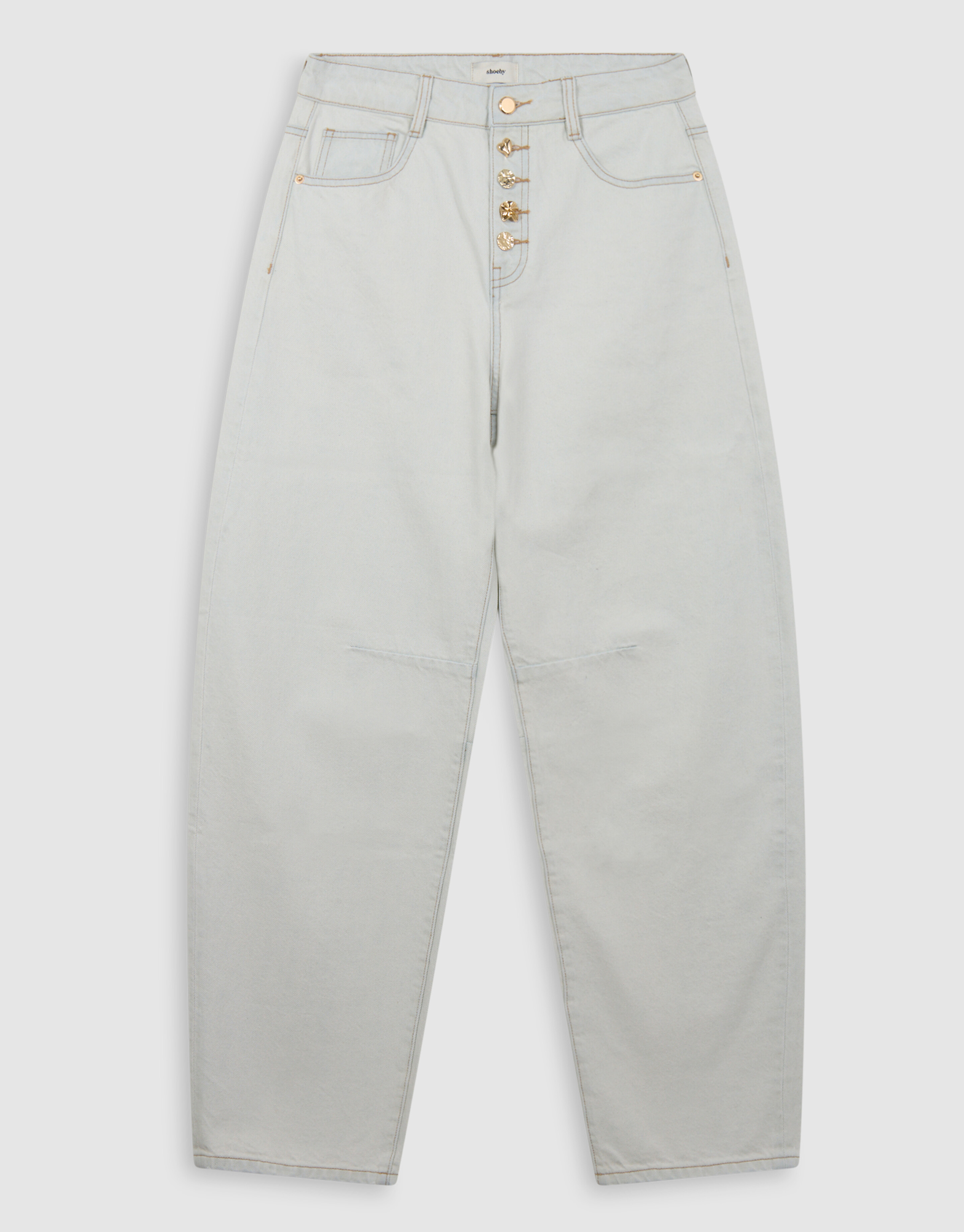 Fancy Button Barrel Fit Jeans Bleached SHOEBY WOMEN