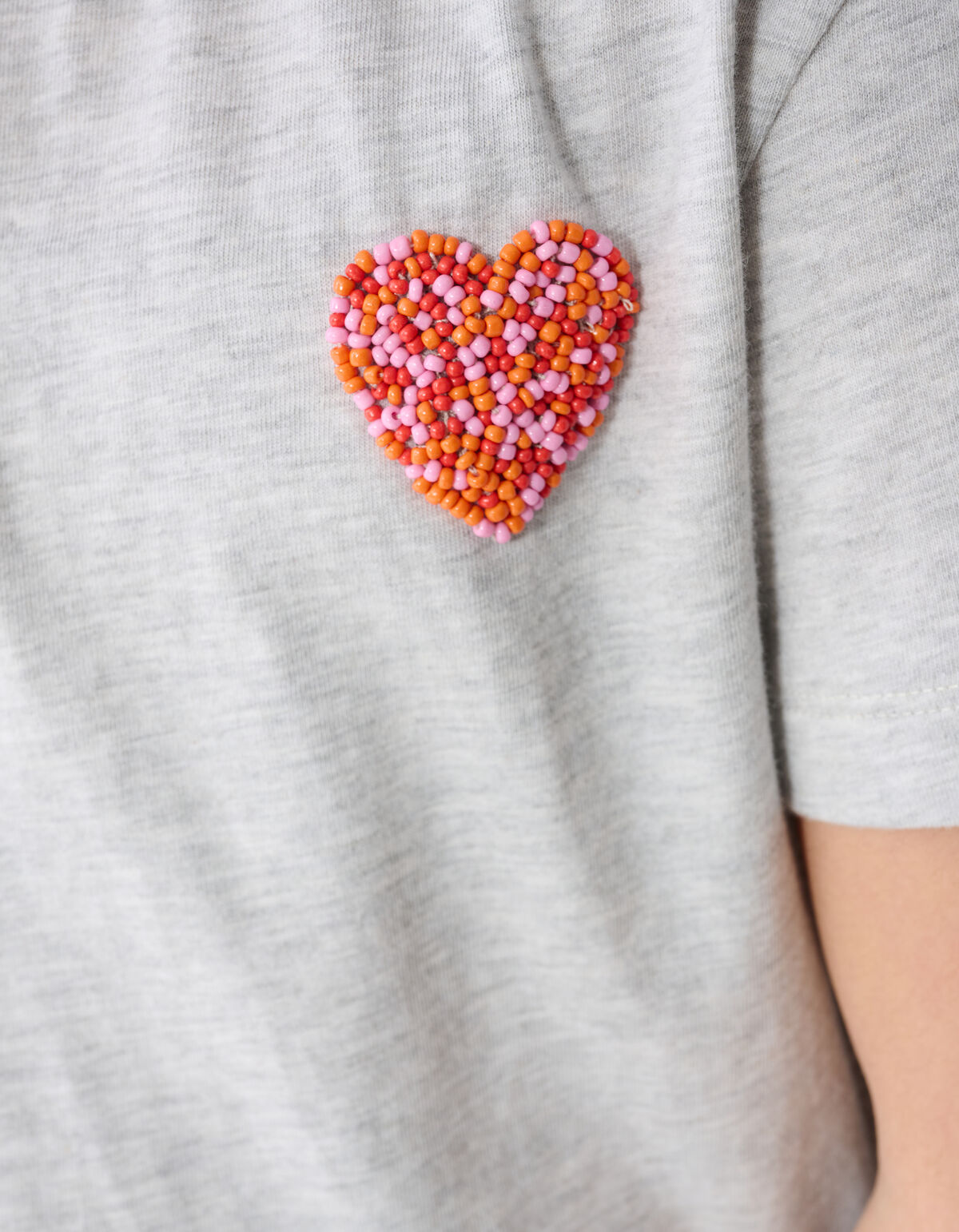 Heart Artwork T-shirt Lichtgrijs SHOEBY GIRLS