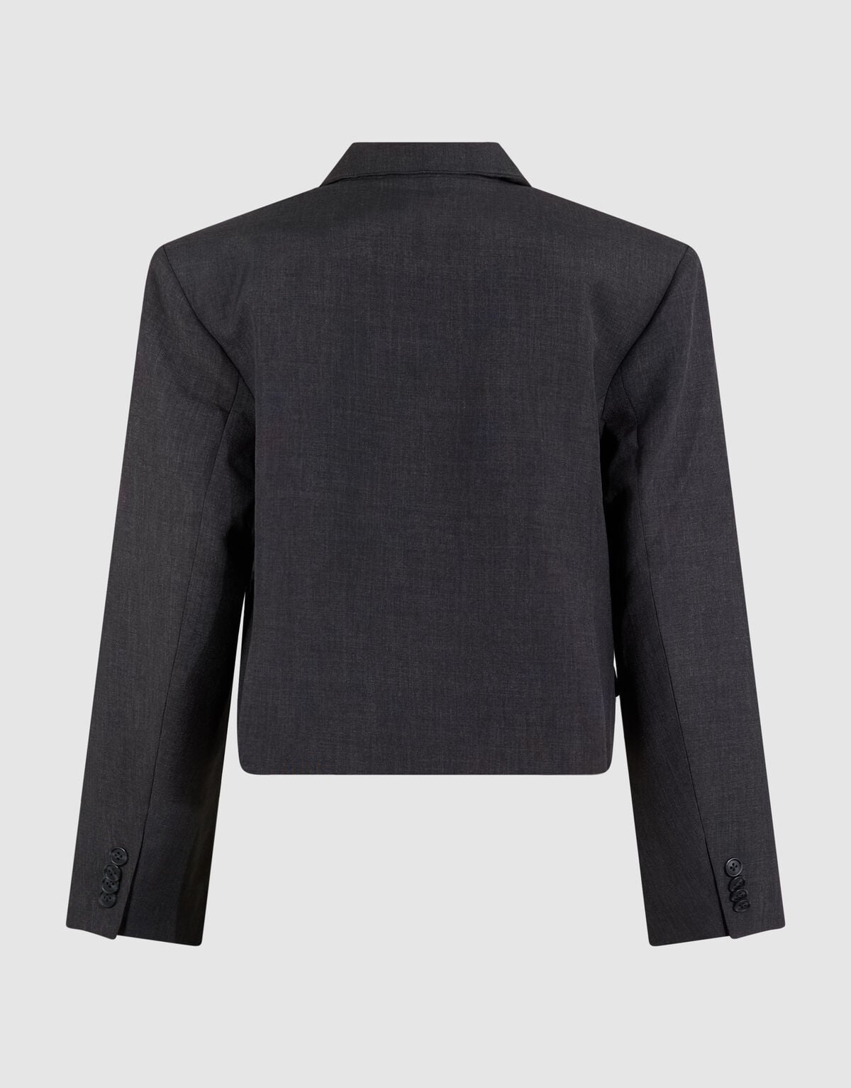 Cropped Eyelet Blazer Donkergrijs SHOEBY WOMEN