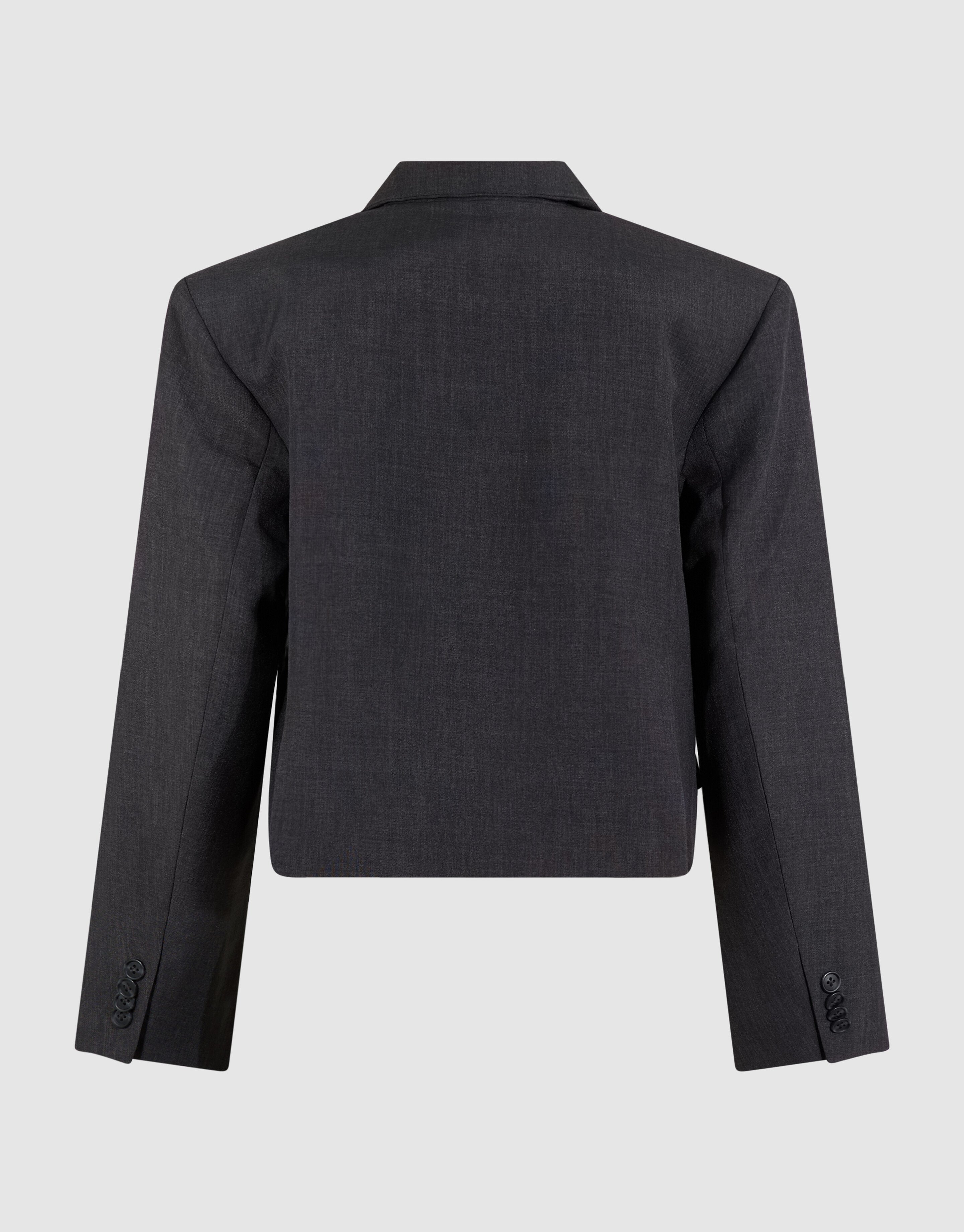 Cropped Eyelet Blazer Donkergrijs SHOEBY WOMEN