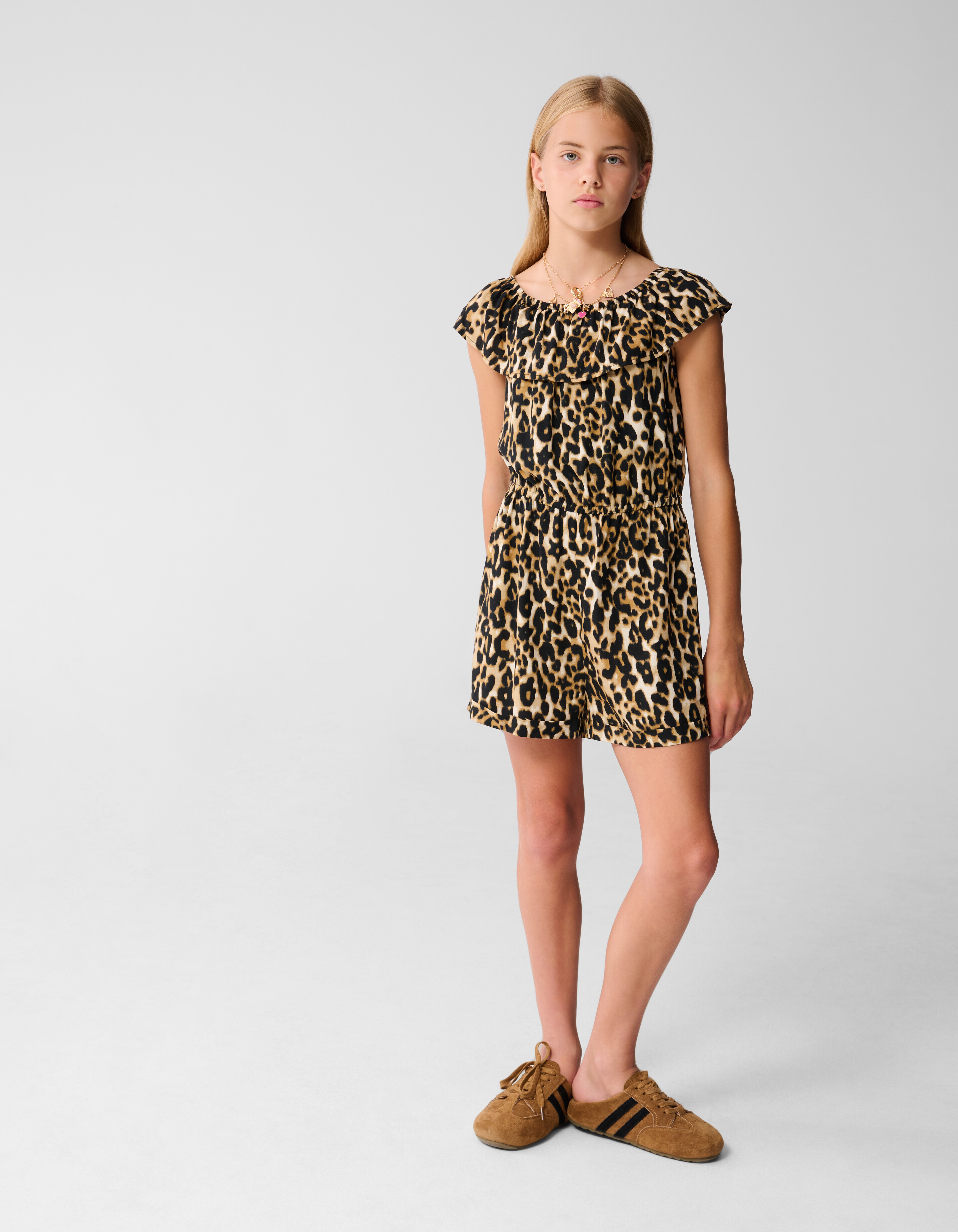 Star Leopard Jumpsuit Lichtbruin SHOEBY GIRLS