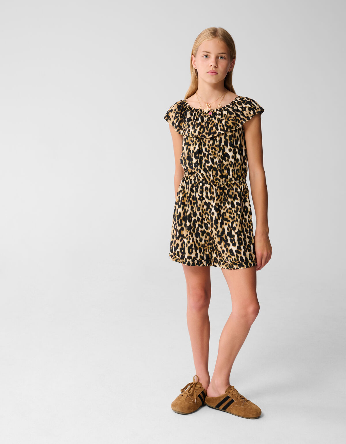 Star Leopard Jumpsuit Lichtbruin SHOEBY GIRLS