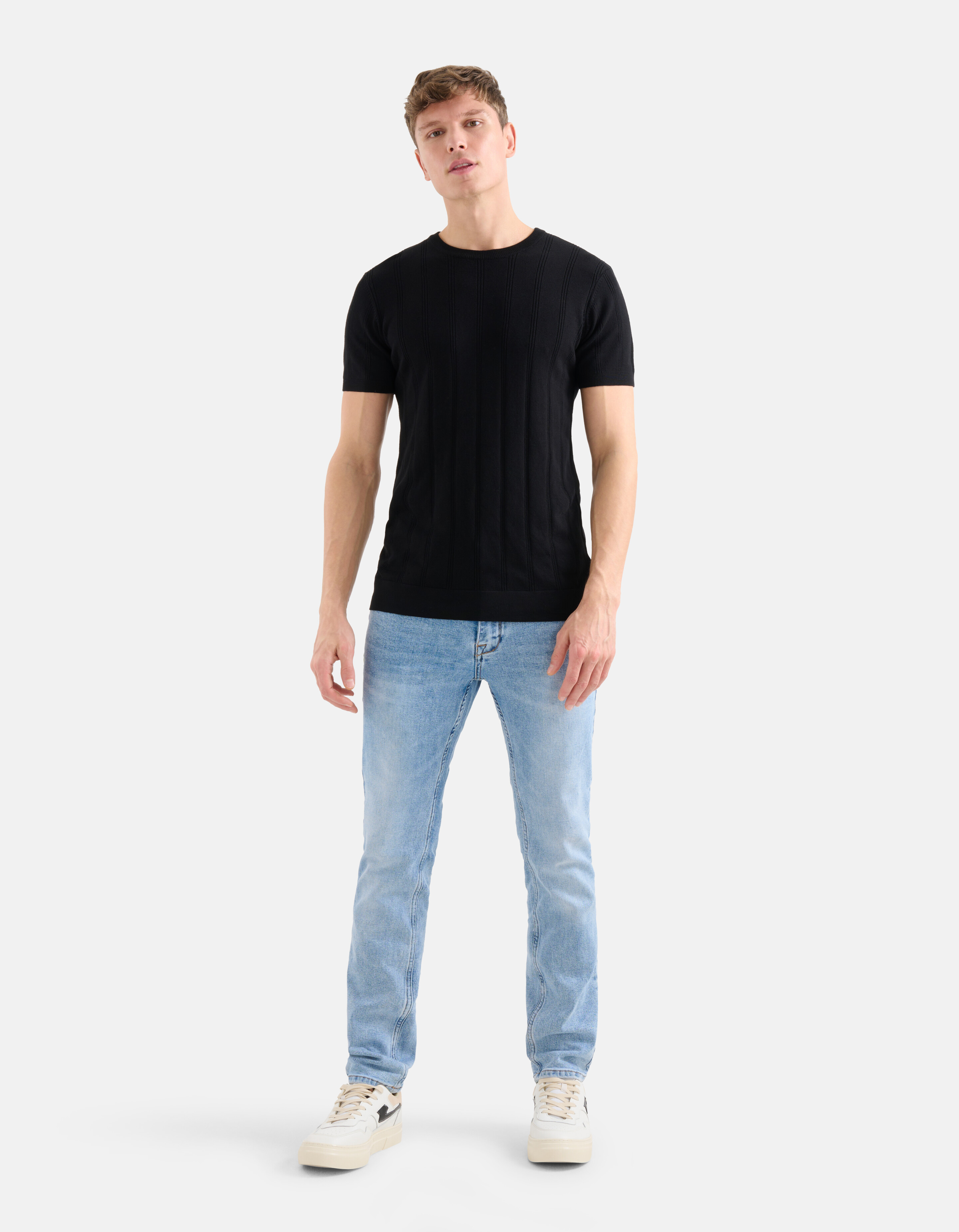 Gebreid T-shirt Zwart SHOEBY MEN