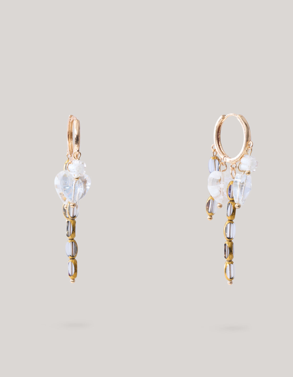 Charm Hoop Oorbellen Wit SHOEBY ACCESSOIRES