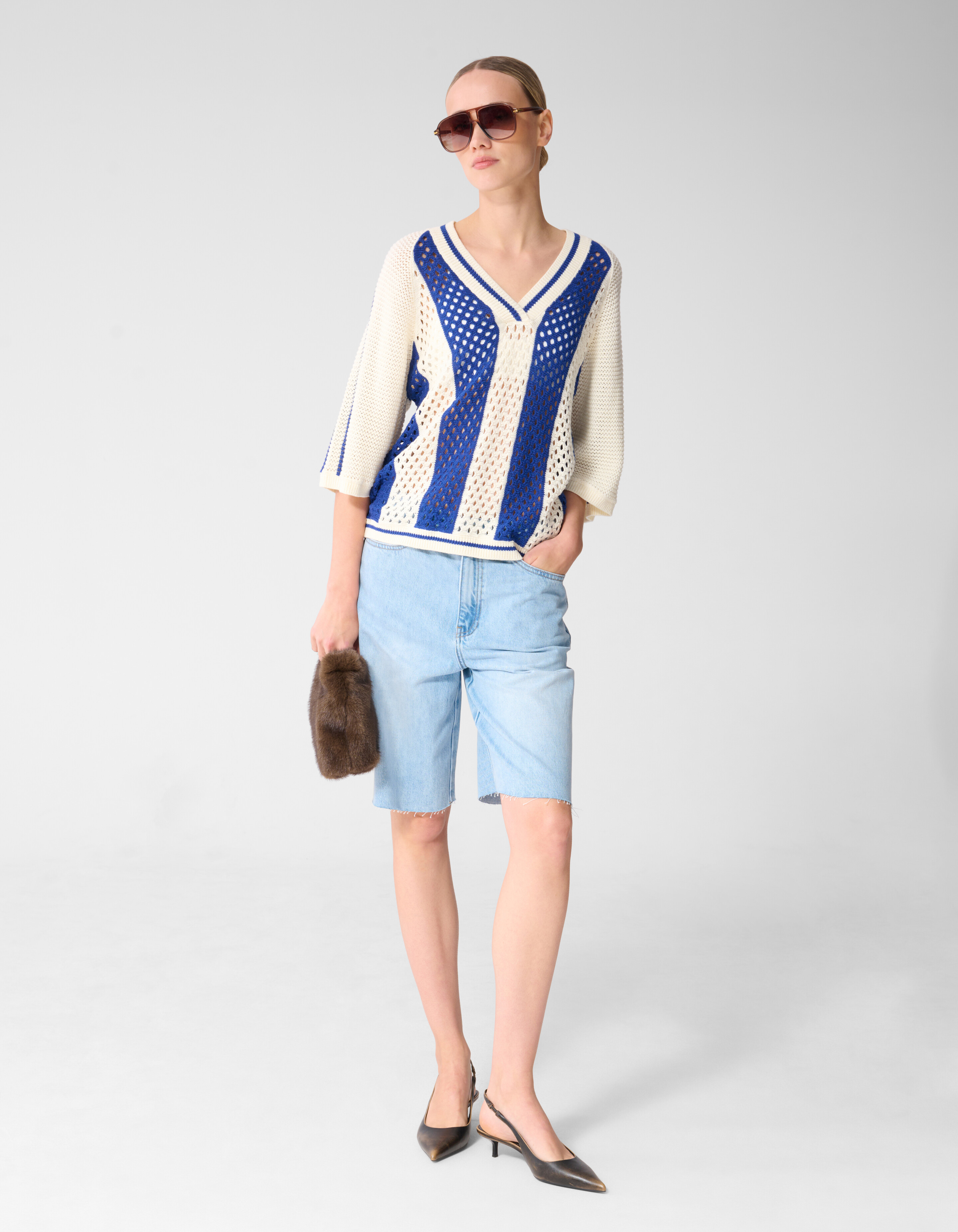 Gebreid Sporty T-shirt Gebroken Wit SHOEBY WOMEN