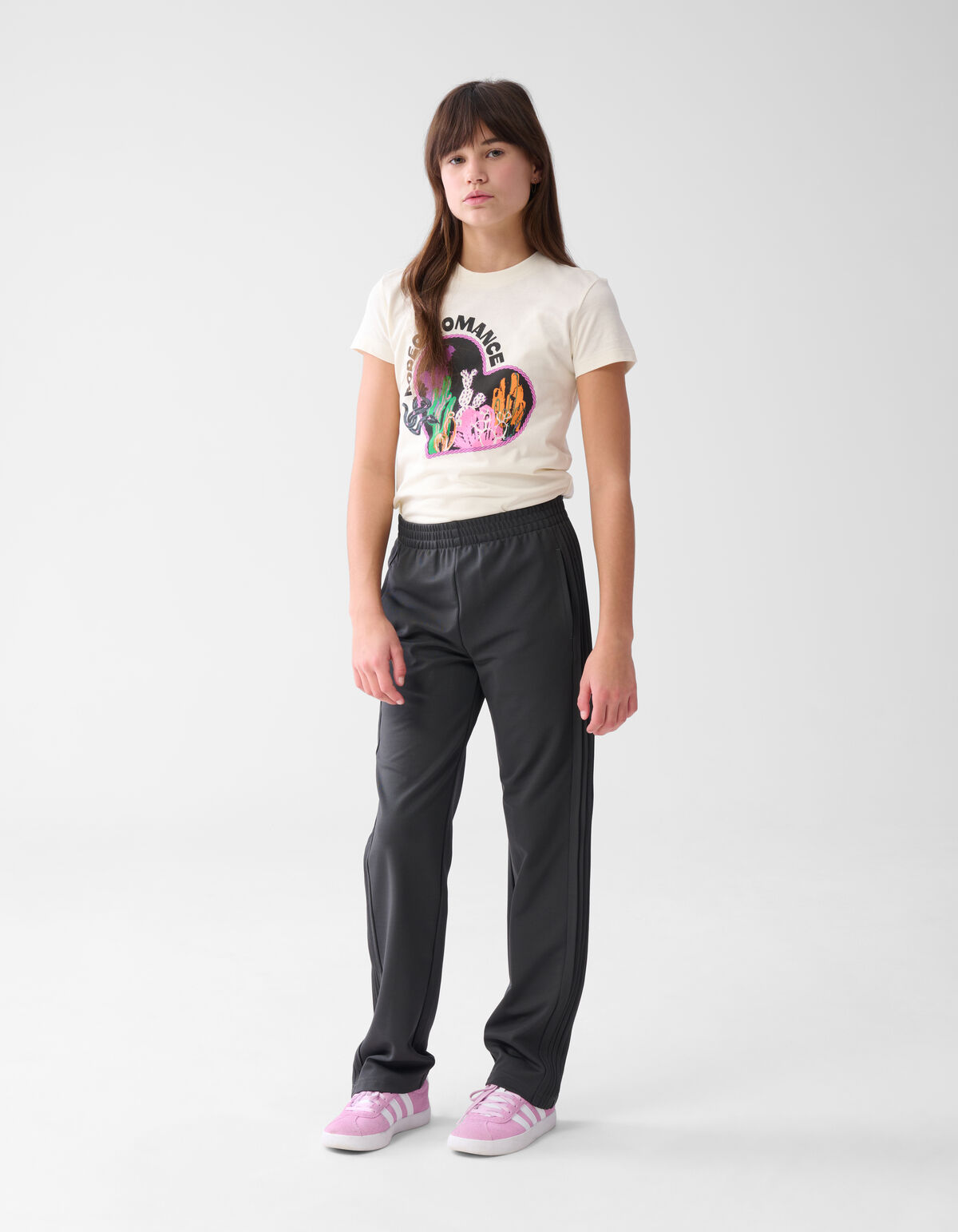 Wide Leg Fit Broek Donkergrijs SHOEBY GIRLS