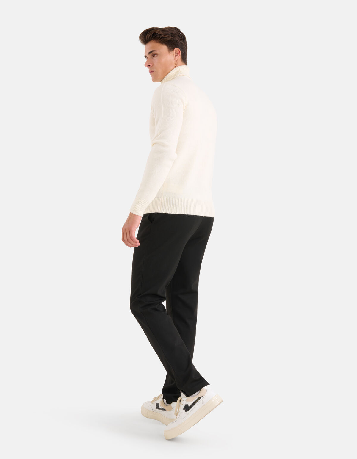 Diagonale Kabeltrui Gebroken Wit SHOEBY MEN