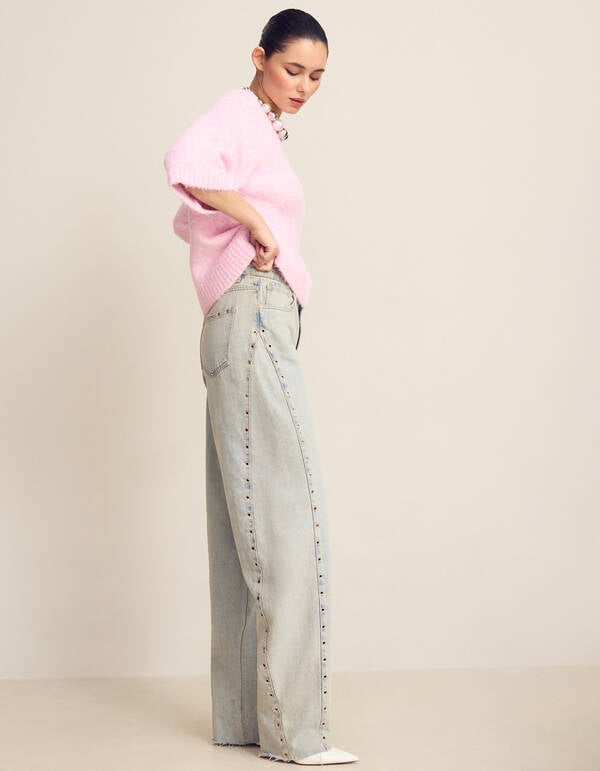 Eyelet Barrel Fit Jeans Bleached SHOEBY WOMEN