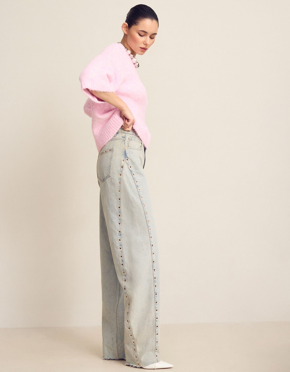 Eyelet Barrel Fit Jeans Bleached SHOEBY WOMEN