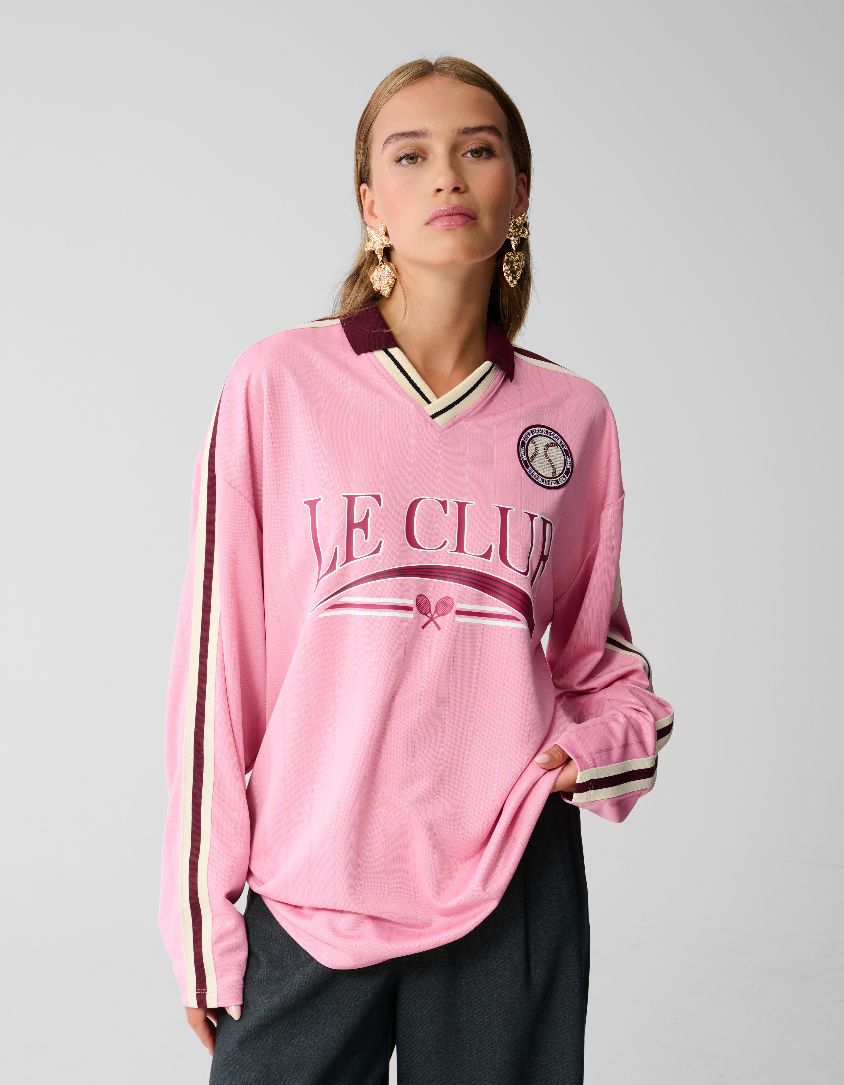 Oversized Baseball T-shirt Roze SHOEBY WOMEN