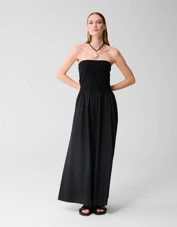 Mix Strapless Maxi Jurk Zwart SHOEBY WOMEN