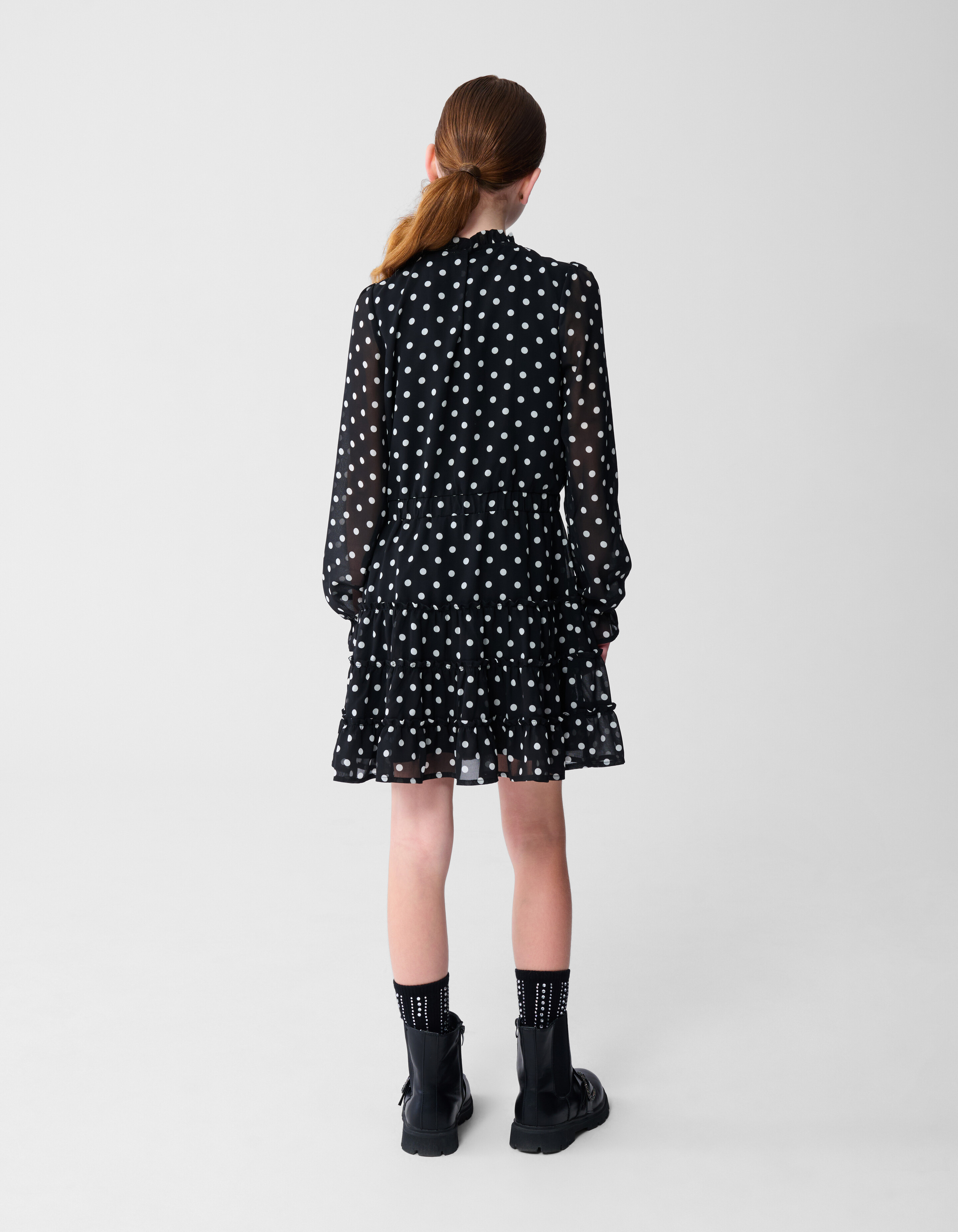 Polkadot Mini Jurk Zwart/Wit SHOEBY GIRLS