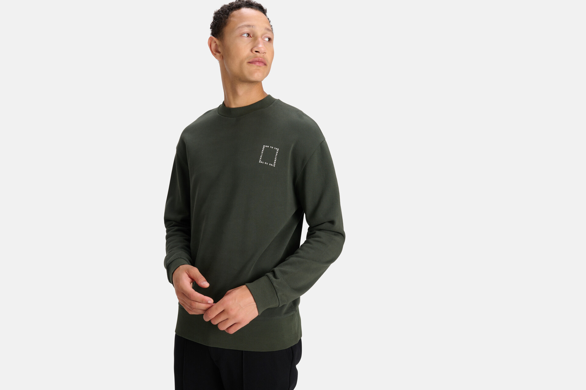 Print Sweater Donkergroen SHOEBY MEN