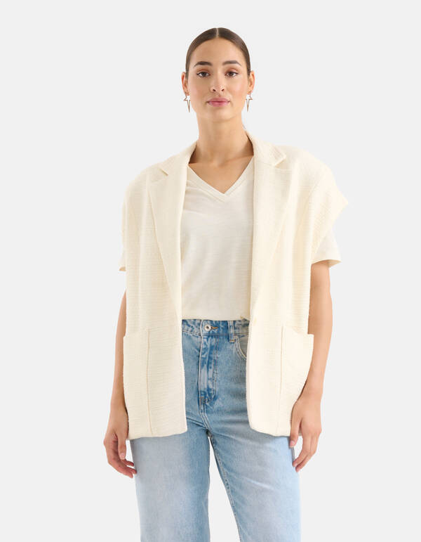 Oversized Gilet Gebroken Wit SHOEBY WOMEN
