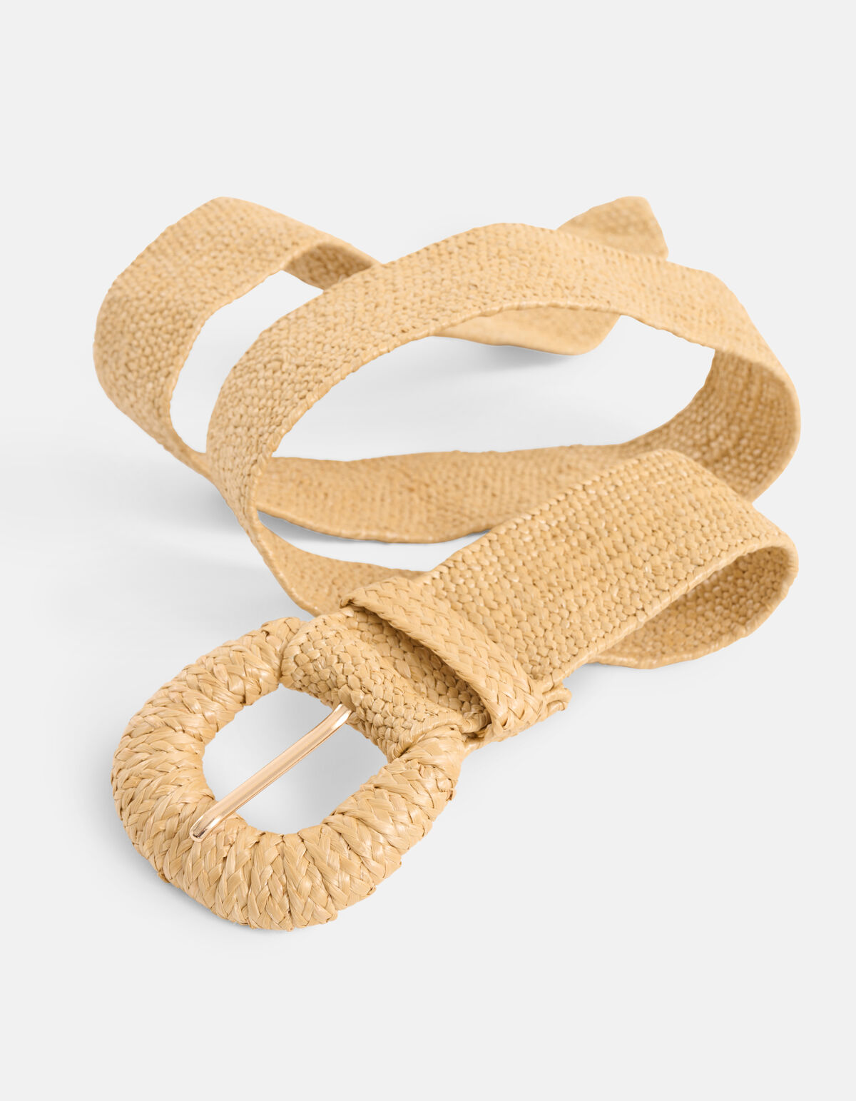 Brede Raffia Riem Beige SHOEBY ACCESSOIRES