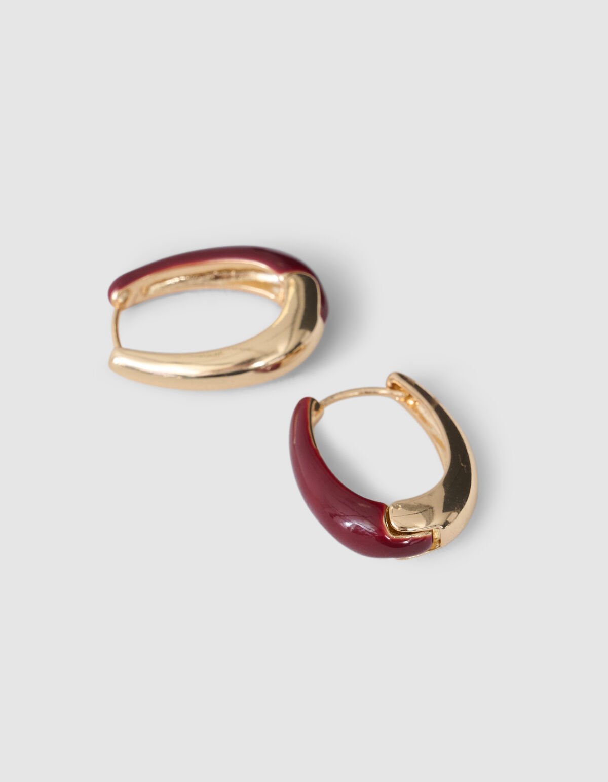 Oval Hoops Oorbellen Rood SHOEBY ACCESSOIRES