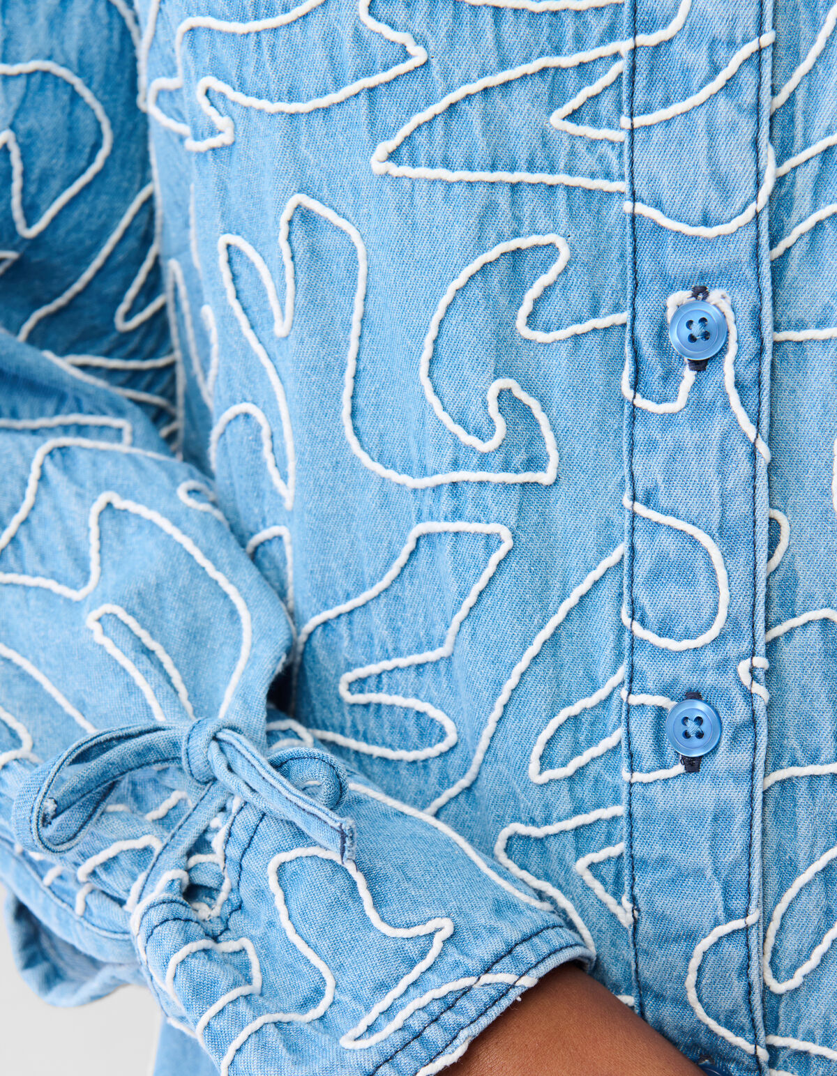 Embroidery Cord Jurk Denim Blauw SHOEBY WOMEN